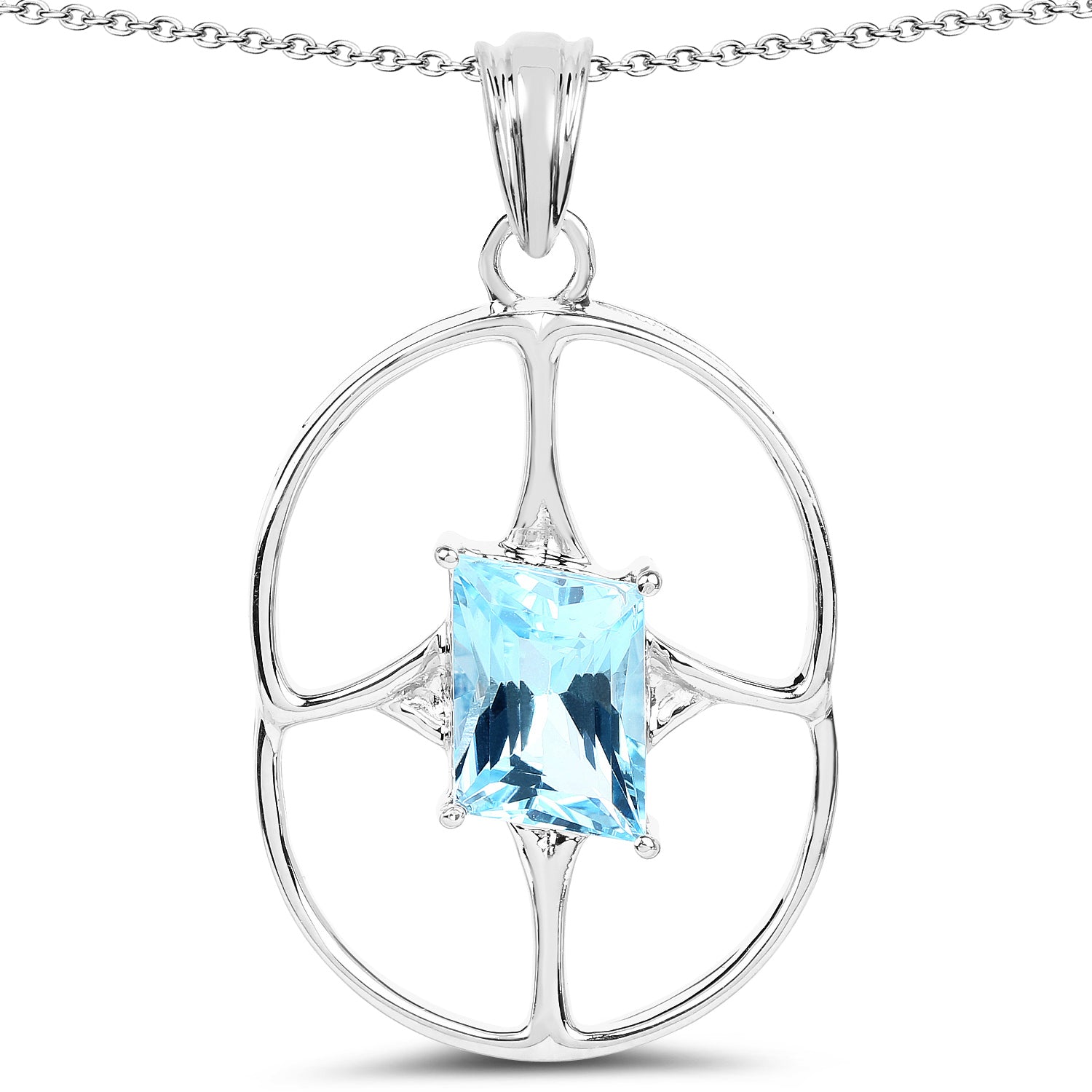 Swiss Blue Topaz, 925 Sterling Silver hotsell Pendant, SP089